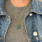 11.78ct Oval Cabochon Australian Opal Vein Pendant