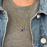 3.10ct Asscher Tanzanite Vein Pendant