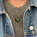 3.35ct Emerald Cut Emerald in Dendrite Lollipop Pendant