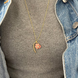 Petite Bonded Flower Pendant with Guava Quartz and Pink Tourmaline