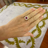 2.79ct Ruby and Diamond Heirloom Bezel Ring