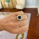 4.31ct Indicolite Diamond Heirloom Bezel Ring