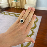 4.31ct Indicolite Diamond Heirloom Bezel Ring