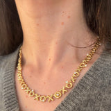 Petite All Gold Graduated XO Necklace with 1.25cttw Diamonds