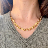 Petite All Gold Graduated XO Necklace with 1.25cttw Diamonds