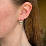 2.08ct Asscher Sky Blue Sapphires Bounce Earrings