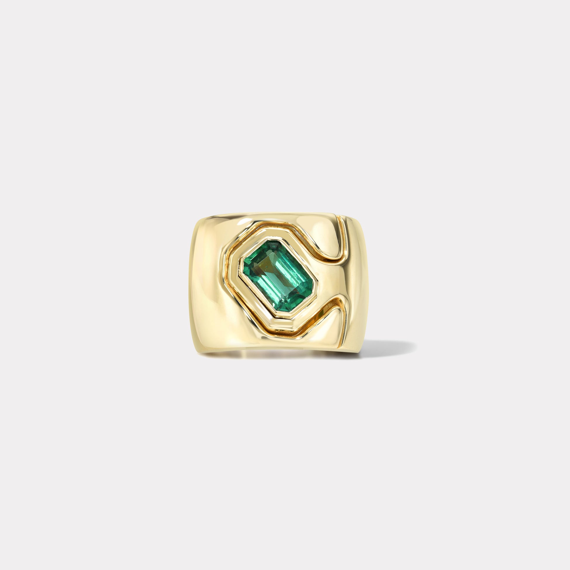 1.37ct Emerald Cut Emerald Impetus Interlocking Puzzle Ring – Retrouvai