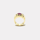 2ct Oval Pink Sapphire Impetus Interlocking Puzzle Ring