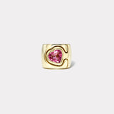 3.12ct Heart Pink Tourmaline Impetus Interlocking Puzzle Ring
