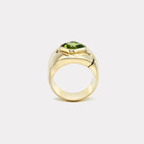 3.34ct Emerald Cut Green Tourmaline Impetus Interlocking Puzzle Ring
