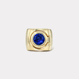3.70ct Round Blue Sapphire Impetus Interlocking Puzzle Ring