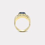 3.70ct Round Blue Sapphire Impetus Interlocking Puzzle Ring