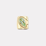 4.10ct Pear Mint Tourmaline Impetus Interlocking Puzzle Ring