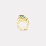 4.10ct Pear Mint Tourmaline Impetus Interlocking Puzzle Ring