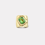4.8ct Square Emerald Cut Mint Tourmaline Impetus Interlocking Puzzle Ring