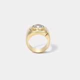 3.41ct GIA Vintage Circular Brilliant Diamond Impetus Interlocking Puzzle Ring
