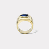 Impetus Interlocking Puzzle Ring with a 4.56ct Blue Sapphire