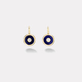 Midi Compass Hook Earrings with Lapis
