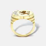 Lion Fantasy Signet Ring with Diamonds