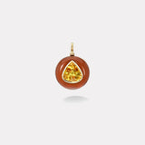 12ct Pear Citrine in Hand Carved Carnelian Lollipop Charm