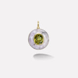 13.04ct Olive Tourmaline in Hand Carved Amethyst Lollipop Charm