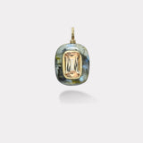 16.23ct Champagne Tourmaline in Hand Carved Labradorite Lollipop Charm