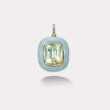 18.81ct Mint Tourmaline in Hand Carved Turquoise Lollipop Charm