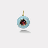 5.03ct Wine Tourmaline Pear in Hand Carved Turquoise Lollipop Charm