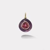 Lollipop Charm - 7.54ct Heart Pink Tourmaline in Amethyst