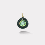 8.37ct Pear Green Tourmaline in Malachite Lollipop Charm
