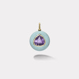 Lollipop Charm - 9.11ct Pear Amethyst in Turquoise