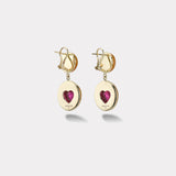 3.9ct Rubellite Hearts in Carnelian Lollipop Earrings