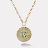 5.56ct Oval Champagne Tourmaline in Green Onyx Lollipop Pendant