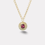 6.35ct Cushion Rhodolite Garnet in Green Onyx Lollipop Pendant