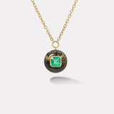 3.35ct Emerald Cut Emerald in Dendrite Lollipop Pendant