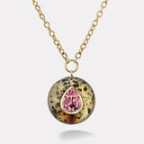 4.45ct Pear Pink Tourmaline in Hand Carved Dendrite Lollipop Pendant