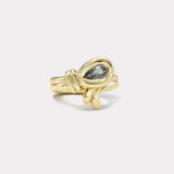 1.32ct Pear Green Sapphire Loop Ring