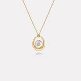 Midi Compass Pendant with White Mother of Pearl Looped on a 26" Thin Rolo Chain