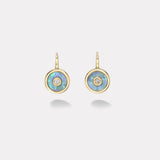 Midi Compass Hook Earrings with Blue Opal