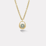 Midi Compass Pendant with Milky Turquoise on 16" Thick Rolo