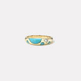 Turquoise Petite Polka Dot Bombe Ring