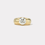 3.15ct GIA Round Brilliant Diamond Solitaire Modern Love Ring