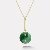 Nephrite Jade and Aventurine Double Stone Yin Yang Pendant