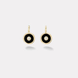 Midi Compass Hook Earrings with Onyx