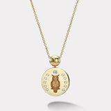 Owl Fantasy Signet Pendant Necklace with Diamonds