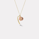 Petite Bonded Flower Pendant with Guava Quartz and Pink Tourmaline