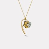 Petite Bonded Flower Pendant with Dendrite and Leopard Jasper