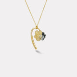 Petite Bonded Flower Pendant with Green Onyx and Leopard Jasper