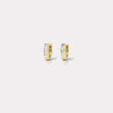 Petite Baguette Buckle Huggies -  Diamond