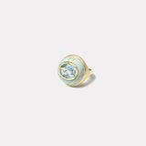 Petite Lollipop Ring - 3.02ct Oval Aquamarine in Hand Carved Turquoise